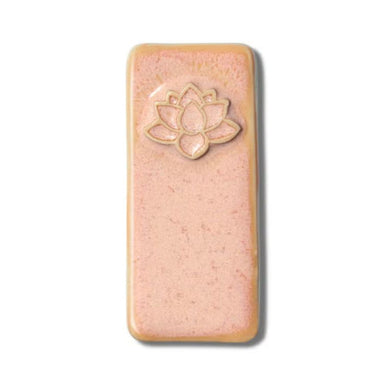 Orange Creamsicle mid-fire glaze sample tile from Speedball Art