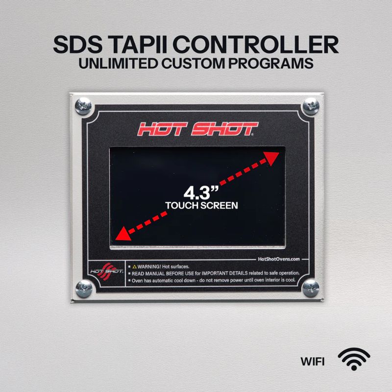 Promotional image of the SDS TAP II Controller for Hot Shot Kilns, Wi-Fi capable.