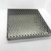 Meta wax burnout tray with raised expanded metal grate designed to catch melting wax during kiln burnout firing.