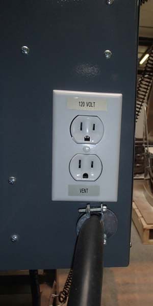 Plug receptacle used for the 120-volt vent used on an Olympic Kilns DPF24E Large Capacity Kiln.